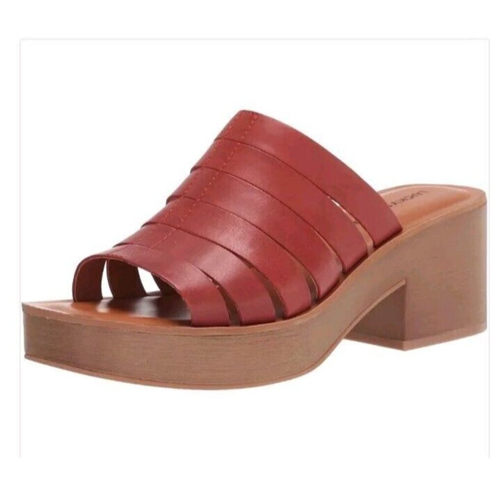 Lucky Brand Women's Paydin High Heel Platform Rancho- Red Size 7.5 Medium